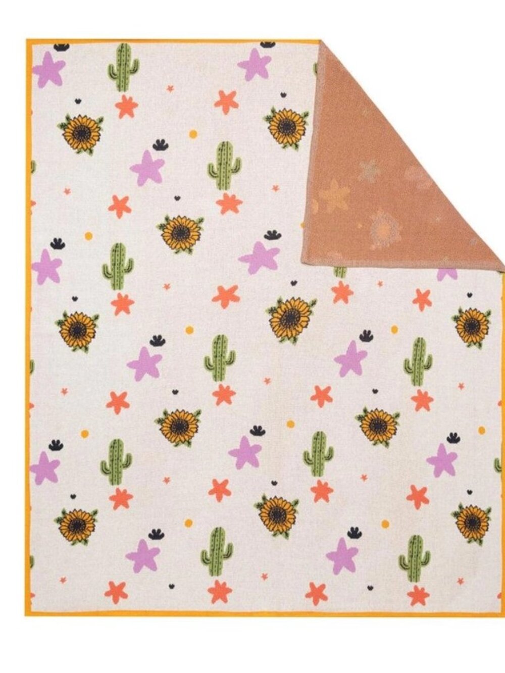 Desert Bloom Myra Throw 50'' W x 60'' H  made of 100% cotton.